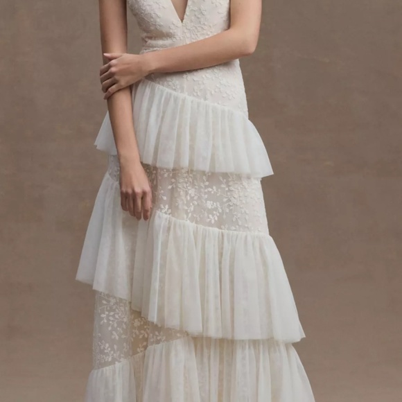 BHLDN Tulle Wedding Gown, Anthropologie, Brand New, Ivory - Picture 2 of 7